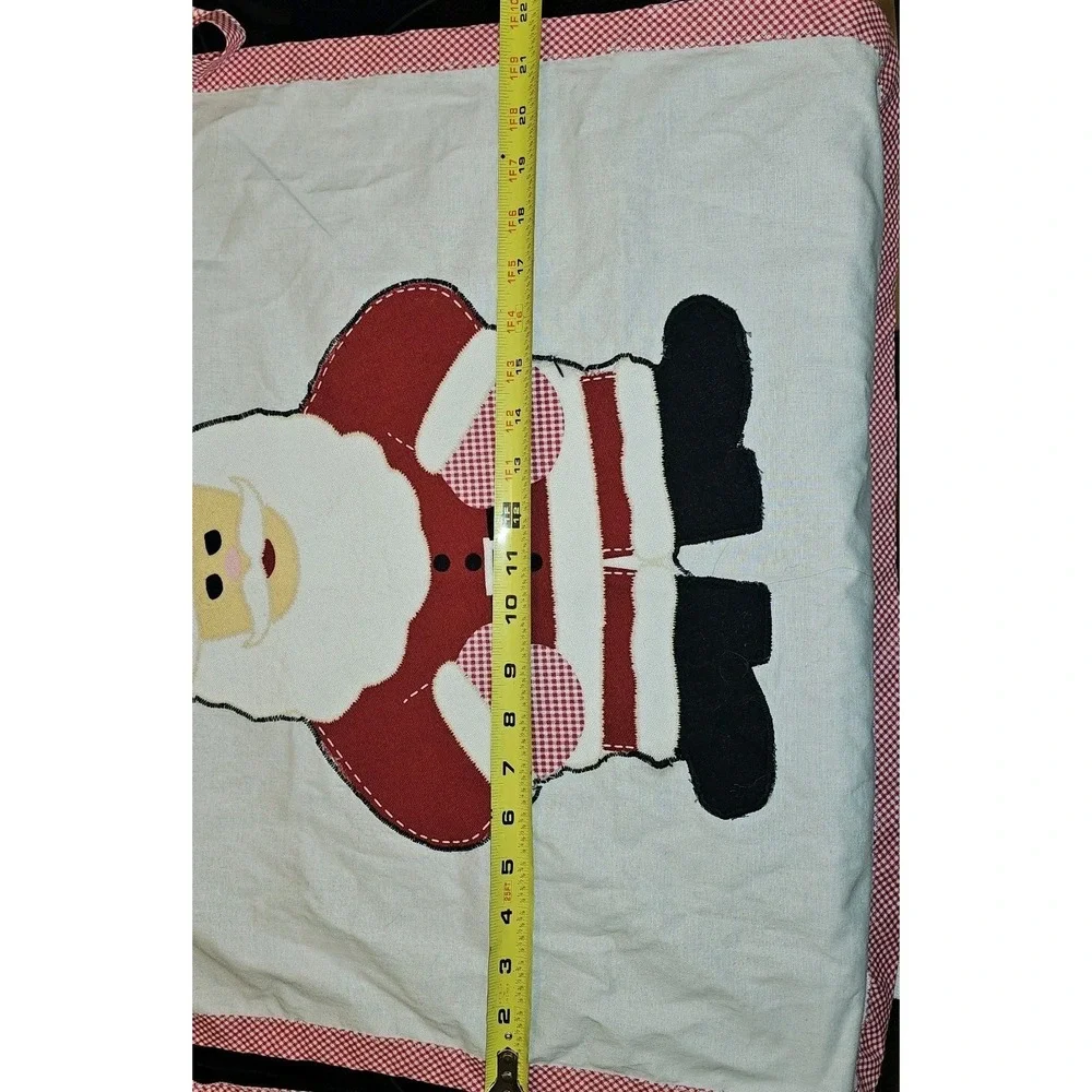 Christmas Santa Claus Holiday Winter Country Kitchen Apron Handmade Decor VTG